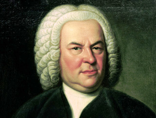 Johann Sebastian Bach mit Perücke